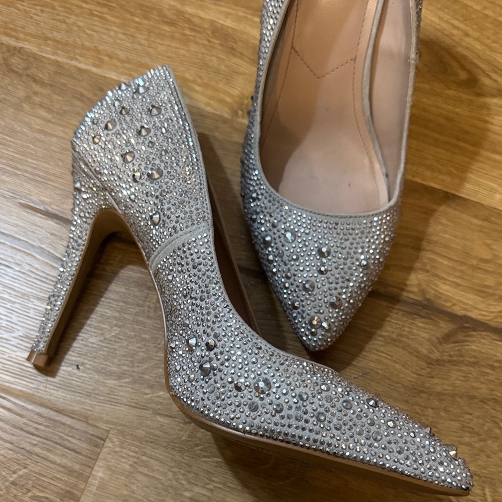 Charles by Charles David Glittering Silver Heels